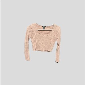 pink long sleeve crop